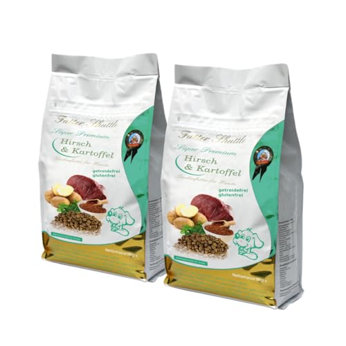 Getreidefreies Hundefutter Trocken 20kg. Sensitiv. Mit Hirsch & Kartoffel. 2 x 10kg Sack - Praktisch da Wiederverschließbar von Futter Shuttle