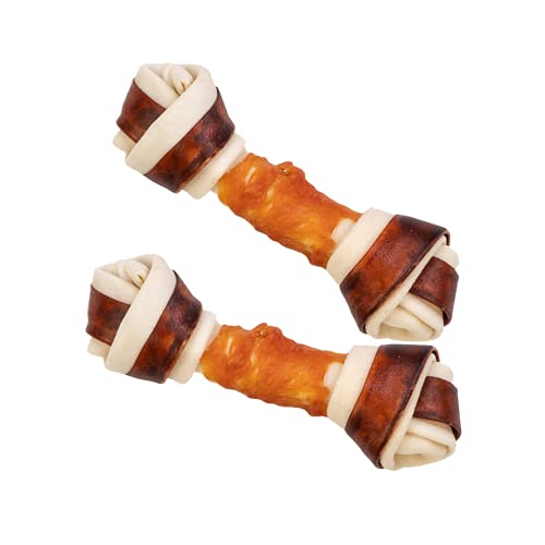 Kauknochen für Hunde. 2 Stück Rinderkoptfhaut mit Geflügel und Rindfleisch umwickelt. EIN leckerbissen für jeden Hund Kauknochen für Hunde. 2 Stück Rinderkoptfhaut mit Geflügel und Rindfleisch umwickelt. EIN leckerbissen für jeden Hund von Futter Shuttle