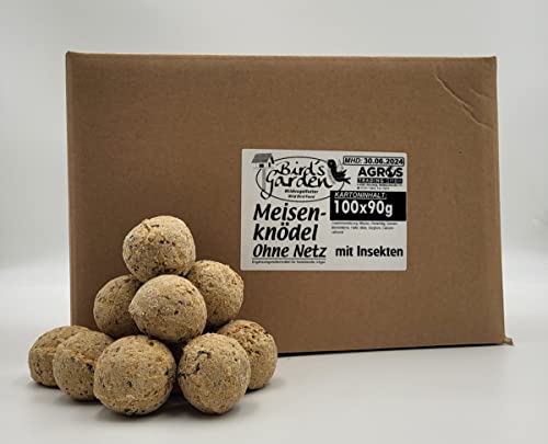 100x 90g Meisenknödel mit Insekten ohne Netz Vogelfutter Wildvogelfutter von Futterbauer