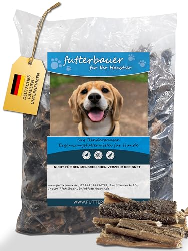 Futterbauer Rinderpansen 5 kg, Natürlicher Kausnack für Hunde, schonend getrocknet, fettarm & gut verdaulich von Futterbauer