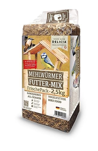 Delicia Mehlwürmer Futtermix 2,5kg Ganzjahresvogelfutter von Futterbauer