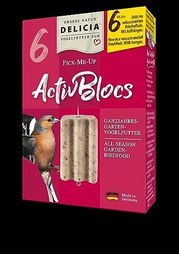 Delicia Pick-Me-Up ActivBloc 6 Kartons mit je 12 Stück = 72 Stück Vogelfutter von Futterbauer