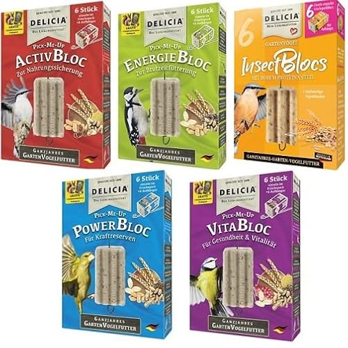 Delicia Pick-Me-Up Blocs 10x6 Stück =60 Stück aus 5 verschiedenen Sorten von Futterbauer