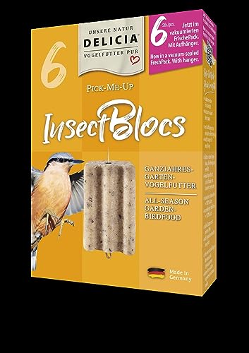 Delicia Pick-Me-Up Insectbloc 12 x 6 Stück Vogelfutter Wintervogelfutter Wildvogelfutter von Futterbauer