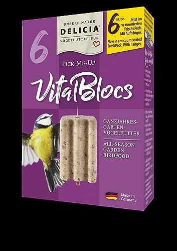 Delicia Pick-Me-Up VitaBloc 6 Kartons mit je 12 Stück = 72 Stück Vogelfutter von Futterbauer