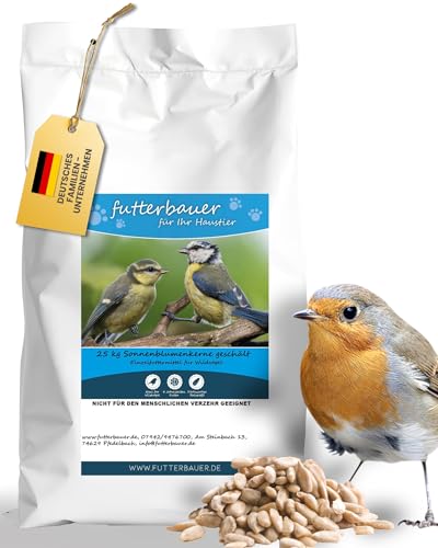 Futterbauer 25 kg Sonnenblumenkerne geschält Vogelfutter Ernte 2023 von Futterbauer