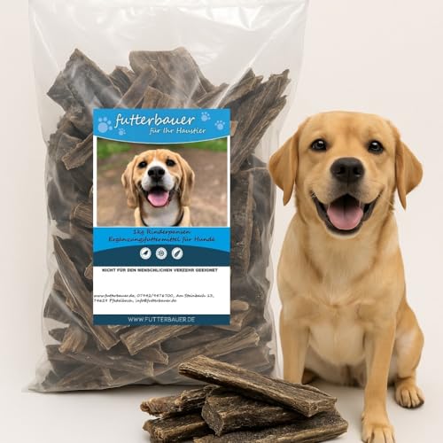 Futterbauer Rinderpansen 1 kg, Natürlicher Kausnack für Hunde, getrocknet von Futterbauer