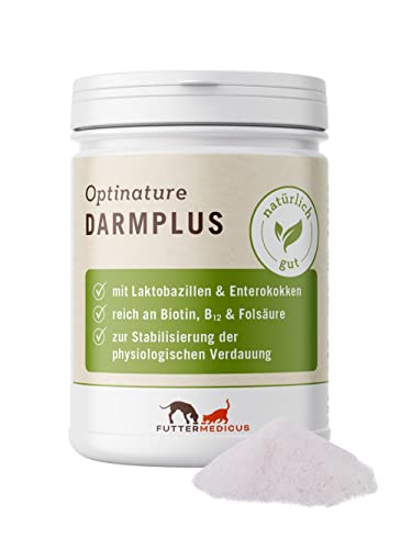 Futtermedicus Optinature DarmPlus | 150 g | Diätergänzungsfuttermittel für Hunde und Katzen | Zur Stabilisierung der physiologischen Verdauung | Reich an B-Vitaminen von Futtermedicus