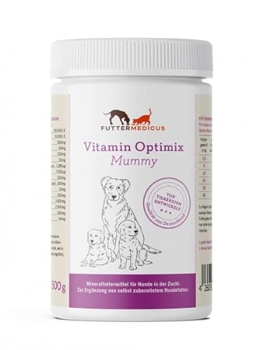 Futtermedicus Vitamin Optimix Mummy | 500 g | Ergänzungsfuttermittel für Hunde | Futterzusatz für tragende und säugende Hunde | Wurde speziell zum BARFen konzipiert von Futtermedicus