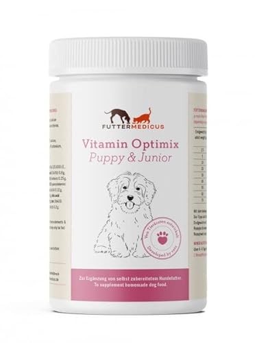 Futtermedicus Vitamin Optimix Puppy & Junior | 1500 g | Ergänzungsfuttermittel für Hunde im Wachstum | Futterzusatz zum BARFen und Kochen | Mit wichtigen Nährstoffen von Futtermedicus