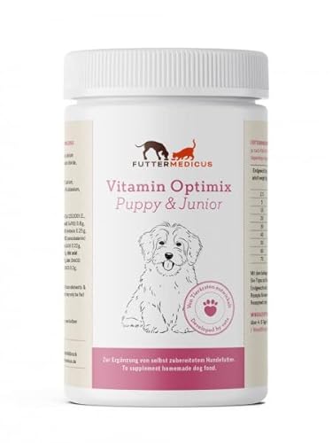 Futtermedicus Vitamin Optimix Puppy & Junior | 1500 g | Ergänzungsfuttermittel für Hunde im Wachstum | Futterzusatz zum BARFen und Kochen | Mit wichtigen Nährstoffen von Futtermedicus