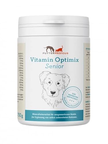 Futtermedicus Optimix Senior | 750 g | Ergänzungsfuttermittel für Hundesenioren | Bedarfsgerechte Versorgung mit wichtigen Vitaminen und Mineralstoffen | Zum BARFen geeignet von Futtermedicus