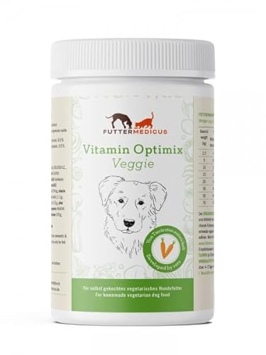 Futtermedicus Vitamin Optimix Veggie | 500g | Ergänzungsfuttermittel für Hunde | Auf selbstgekochtes veganes Hundefutter abgestimmte Ergänzung | Mit wichtigen Aminosäuren von Futtermedicus