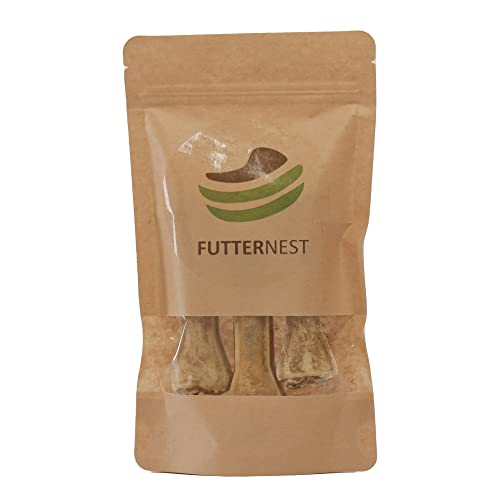 Futternest - Kauknochen für Hunde - 100% natürlich - 100% Haut in verschiedenen Sorten (Rinderhaut mit Ente und Apfel, 3er Set, 12cm) von Futternest