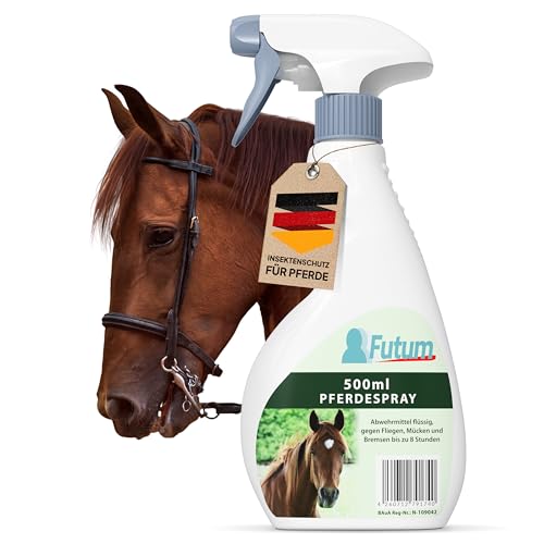 NEU Fliegenspray Pferd 500ml – Effektiver Insektenschutz für Pferde – Bremsenspray & Mückenspray Pferd – Zuverlässiges Mittel gegen Fliegen, Mücken & Parasiten mit Sofortschutz – Bremsen Blocker FUTUM von Futum