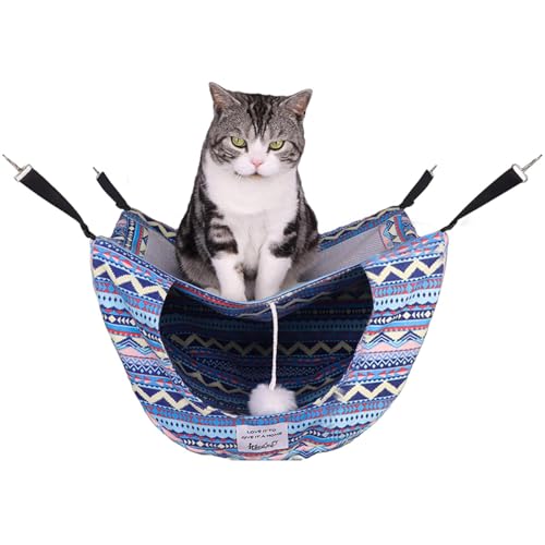 Fuuxtci Katzen-Hängemattenbett, Katzen-Hängematte für den Innenbereich | Böhmische Katzenkäfig-Hängematte mit Doppelschichten | Sommer-Haustiermöbel für Kleintiere, drinnen und draußen, für Fuuxtci Katzen-Hängemattenbett, Katzen-Hängematte für den Innenbereich | Böhmische Katzenkäfig-Hängematte mit Doppelschichten | Sommer-Haustiermöbel für Kleintiere, drinnen und draußen, für von Fuuxtci