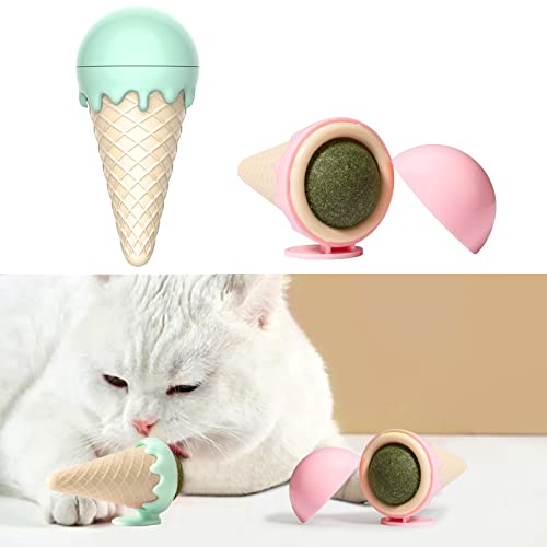 Fuxgaozh 2 Pcs Katzenminze Balls Spielzeug für Katze,Drehbares Katzenminze Ball,Katzen reinigen Zähne,hält den Mund frisch,Gesunder Darm,Katzenminze Ball,Catnip Ball für Katzen Zähne knirschen von Fuxgaozh