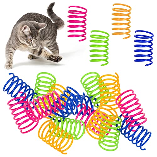Fuyamp 16 Stück bunte Katzenfeder-Spielzeug, Katzenfederspielzeug für Kätzchen, BPA-freier Kunststoff, interaktives Spielzeug zum Klatschen, Beißen, Jagen, gesundes Spielen, Kätzchenspielzeug von Fuyamp