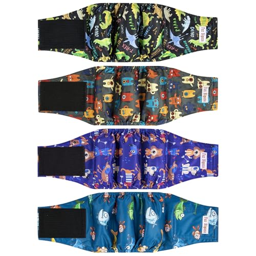 Bauchbänder für männliche Hunde, waschbar, wiederverwendbar, hochabsorbierend, für Jungen, Höschen, Welpen, , Töpfchentraining, Inkontinenzmarkierung, Pañal para Perro, klein, 4 Stück Bauchbänder für männliche Hunde, waschbar, wiederverwendbar, hochabsorbierend, für Jungen, Höschen, Welpen, , Töpfchentraining, Inkontinenzmarkierung, Pañal para Perro, klein, 4 Stück von Fuz Bigaza