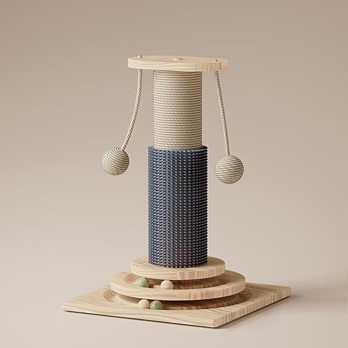 Katzenkratzbaum, Indoor Katzenkratzer Kätzchenspielzeug Katzenminze Holz Kugelbahn Zweilagig Modern Sisal für Kätzchen oder Kleinere Katzen Kratzbaum Interaktives Spielzeug mit baumelnden Ball Beige Katzenkratzbaum, Indoor Katzenkratzer Kätzchenspielzeug Katzenminze Holz Kugelbahn Zweilagig Modern Sisal für Kätzchen oder Kleinere Katzen Kratzbaum Interaktives Spielzeug mit baumelnden Ball Beige von Fuz Bigaza