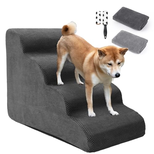 FuzzFables Hundetreppe 4-Stufen, Haustiertreppe für Kleine Haustiere zu Hochbeeten, 30D Schwamm Welpentreppe, Austauschbare rutschfeste Stoffabdeckung,Freundlich zu Kätzchen und Welpen 72x40x53 cm FuzzFables Hundetreppe 4-Stufen, Haustiertreppe für Kleine Haustiere zu Hochbeeten, 30D Schwamm Welpentreppe, Austauschbare rutschfeste Stoffabdeckung,Freundlich zu Kätzchen und Welpen 72x40x53 cm von FuzzFables
