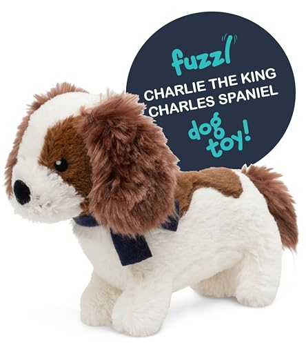 Fuzzl Charlie der King Charles Spaniel Plüschhund und Welpenspielzeug - Interaktives Hundespielzeug mit Quietscher und strapazierfähigen Nähten für kleine und große Hunde Quietschendes Hundespielzeug von Fuzzl