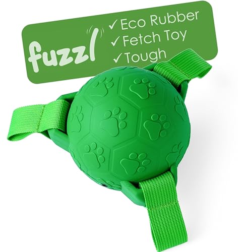 Fuzzl Gummi Ball mit Fransen - Interaktives Apportierspielzeug für Hunde von Fuzzl