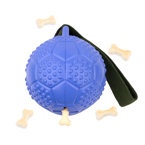 Fuzzl Eco Gummi-Fußball für Chuck & Treat – Blau – langlebiges Kauspielzeug für aggressive Kauer, starkes Hundespielzeug für Hunde, langlebiges Welpenspielzeug von Fuzzl