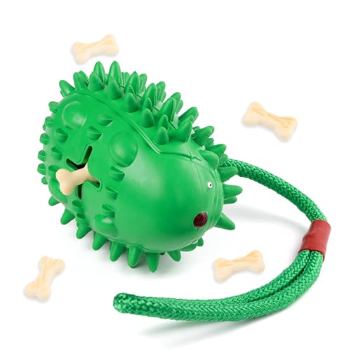 Fuzzl Eco Rubber Chuck & Treat Igel - Green - Long Lasting Dog Chew Toys for Aggressive Chewers Strong Dog Toy for Dogs Durable Puppy Toys von Fuzzl