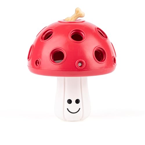 Fuzzl Eco Rubber Magic Shroom Treat Toy - Red - Long Lasting Dog Chew Toys for Aggressive Chewers Strong Dog Toy for Dogs Durable Puppy Toys von Fuzzl