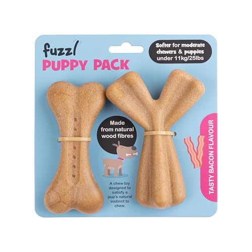 Fuzzl Hundespielzeug für kleine Hunde, robust, Doppelpack, leckerer Speck Fuzzl Hundespielzeug für kleine Hunde, robust, Doppelpack, leckerer Speck von Fuzzl