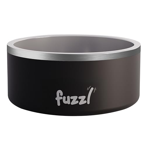 Fuzzl Titan Hundenapf - 20 cm Thermo-Hundenapf mit Gummiboden - Mattschwarz von Fuzzl