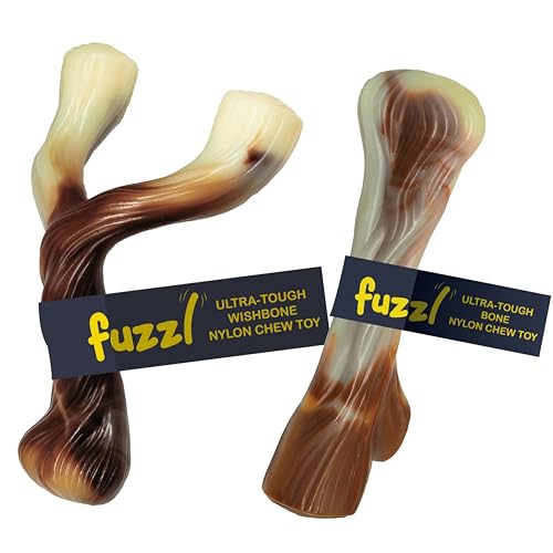 Fuzzl Ultra Tough Nylon Dog Chew Toy - Wishbone and Bone Beef Flavour - Tough Dog Toys for Extreme Chewers Dog Bone Long Lasting Dog Chew Toys for Aggressive Chewers Strong Dog Toy Durable Puppy Toys Fuzzl Ultra Tough Nylon Dog Chew Toy - Wishbone and Bone Beef Flavour - Tough Dog Toys for Extreme Chewers Dog Bone Long Lasting Dog Chew Toys for Aggressive Chewers Strong Dog Toy Durable Puppy Toys von Fuzzl
