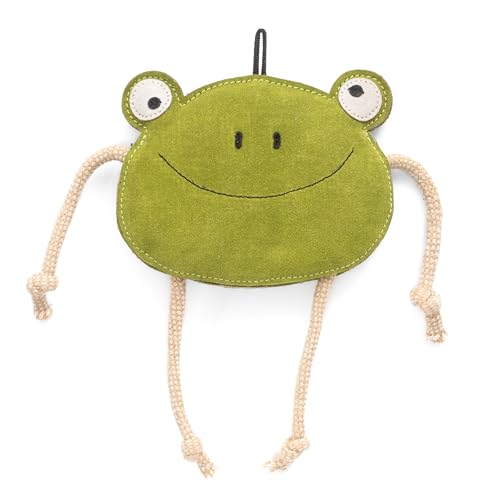 Hundespielzeug aus Leder, robust, Lilienfrosch von Fuzzl