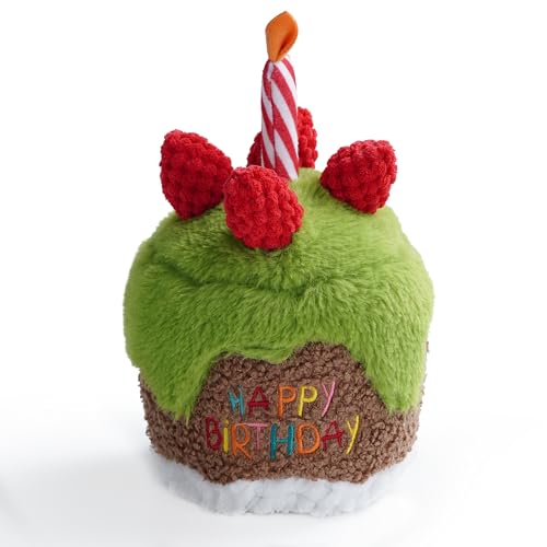 Fuzzwoof Dog Happy Birthday Cake Singing Toy with Crinkle Stuffed Plush Puppy Present for Birthday Party Dog Toy for Small Medium Large von Fuzzwoof