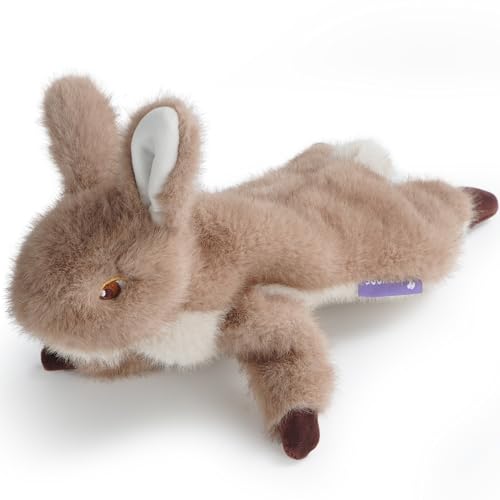 Fuzzwoof Quietschendes Hundespielzeug ohne Stopfen, robustes Kauspielzeug für Welpen, um sie zu beschäftigen, langlebiges Osterhasen-Plüschspielzeug für kleine, mittelgroße und große Hunde von Fuzzwoof