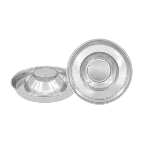 Fuzzy Puppy Futternäpfe für Wurfwelpen: Welping-Geschirr für Welpen und Kätzchen, breiter Kippfreier Boden, Edelstahl, 27,9 cm, 2er-Pack (PS-11-2PK) von Fuzzy Puppy Pet Products