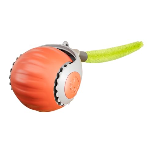 FxaumsGxuk Interaktives Katzenballspielzeug, rollendes Katzenspielzeug, Smart Touch Rolling Interactive Ball, Automatisch beweglicher Haustierspielzeugball mit Schwanz für gelangweilte Hauskatzen, von FxaumsGxuk