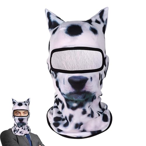 FxaumsGxuk Scheines Gesicht Maskeraden, Katzengesichtsabdeckung,Atmungsaktives 3D -Leichter Tiergesichtsschutz mit Ohren | Windschutz Katzengesichtsschutz für Ski -Outdoor -Aktivitäten von FxaumsGxuk