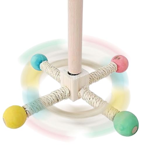 FxaumsGxuk Vogelkäfig Sitzstange - Vogelspielzeug Holz Sitzrad | Drehbarer Spielstand Mit Knabberfunktion Für Wellensittiche Nymphensittiche Kanarienvögel von FxaumsGxuk