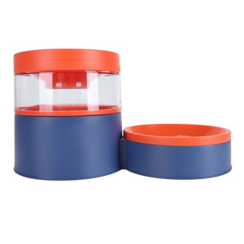 Haustiernapf, 1 L, Wasserspender, Nackenschutz, Kippsicher, für Katzen, Hunde, Futter, Wasser, Doppelnapf, Automatischer Wasserspender für den Innenbereich (Blau) von Fybida