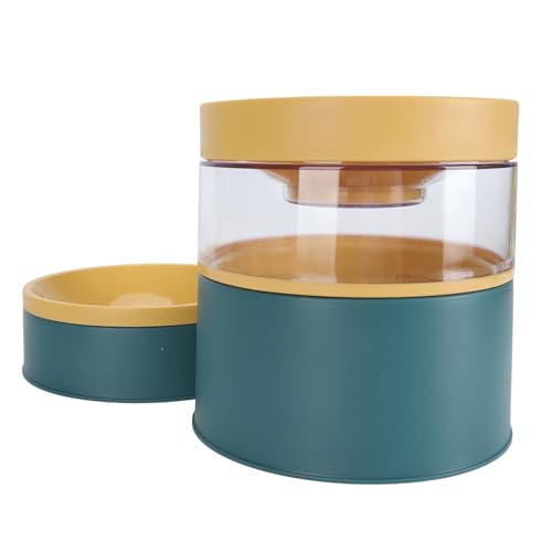 Haustiernapf, 1 L, Wasserspender, Nackenschutz, Kippsicher, für Katzen, Hunde, Futter, Wasser, Doppelnapf, Automatischer Wasserspender für den Innenbereich (Grün) von Fybida