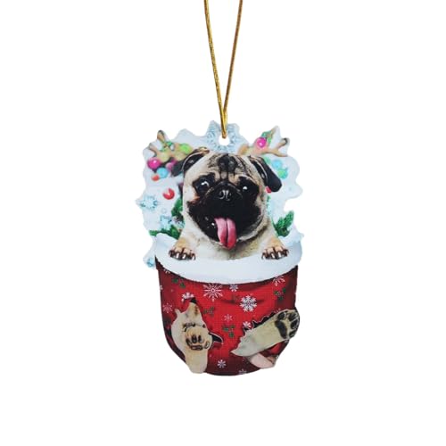1pc Weihnachten Acryl Weihnachten Strümpfe Für Hunde Dekorationen Dekorationen Handwerk Hängen ​​ Wandspiegel Dekorativ​​ (D, One Size) von Fycakly