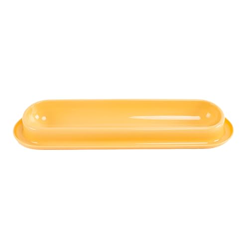 3 stücke Katzen Futternapf Lange Mehrere Katzen Essschüssel Mit Rutschfestem Boden Katzenfutterteller Für Wasserfutter Leicht Waschen hochzeitsgeschirr (Yellow, 40. 5x12. 5x4. 5cm) von Fycakly