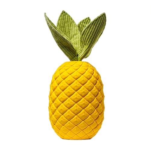Ananas-Hundespielzeug. Ananas-Hundekauspielzeug für aggressive Kauer. Quietschendes, unzerstörbares Hundekauspielzeug aus Naturkautschuk. Robustes ​​ Kauwürfel für aggressive Kauer​​ ( Yellow, L) von Fycakly