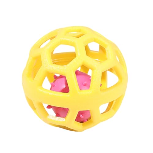 Buntes, hohles Hundespielzeug, langlebiges Kauspielzeug für Haustiere, integriert zur Zahnreinigung, interaktives Training und Bindung, elastisches Design für Welpen und Hundespielzeug (Yellow, 9x9cm) Buntes, hohles Hundespielzeug, langlebiges Kauspielzeug für Haustiere, integriert zur Zahnreinigung, interaktives Training und Bindung, elastisches Design für Welpen und Hundespielzeug (Yellow, 9x9cm) von Fycakly