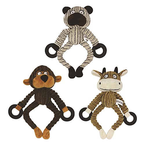 Fycakly 3 Pack Kauspielzeug für Hunde Gefülltes Quietschendes Haustier Welpen Plüsch Quietscher Zähne Reinigung ​​ Stofftiere weich waschbar​​ (Purple, One Size) von Fycakly