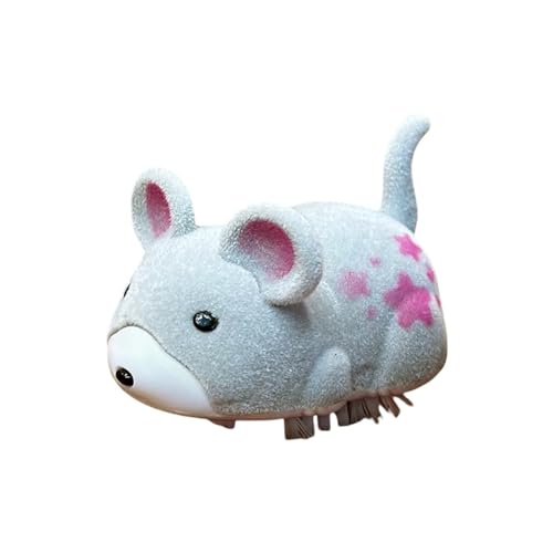 Fycakly Automatisch bewegliches Haustierspielzeug, interaktives Hamsterspielzeug mit Ton für Katzen und Hunde, zum Spielen im Innen- und Außenbereich, langlebiges Kunststoffdesign (Grey, 5X4X3.5cm) von Fycakly