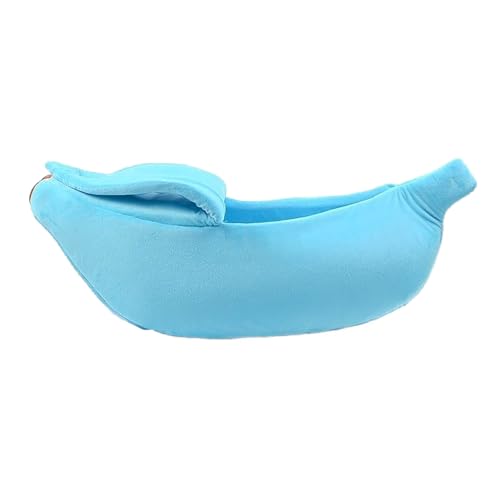 Fycakly Bananen-Katzenbett, süßes, bequemes Katzenbett, warmes, langlebiges, tragbares Haustier-Hundebett, Hundematte, Katzenbedarf, Farbe ​​ Hundedecke mit waschbarem Bezug​​ (Blue, M) von Fycakly