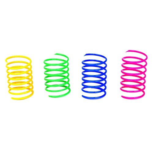 Fycakly Cat Cat Springendes Interaktives farbiges Frühlings-Plastikspielzeug Spring Toy 4PC Cat Pet Toys KratzbaumSpielzeug (Multicolor, One Size) von Fycakly